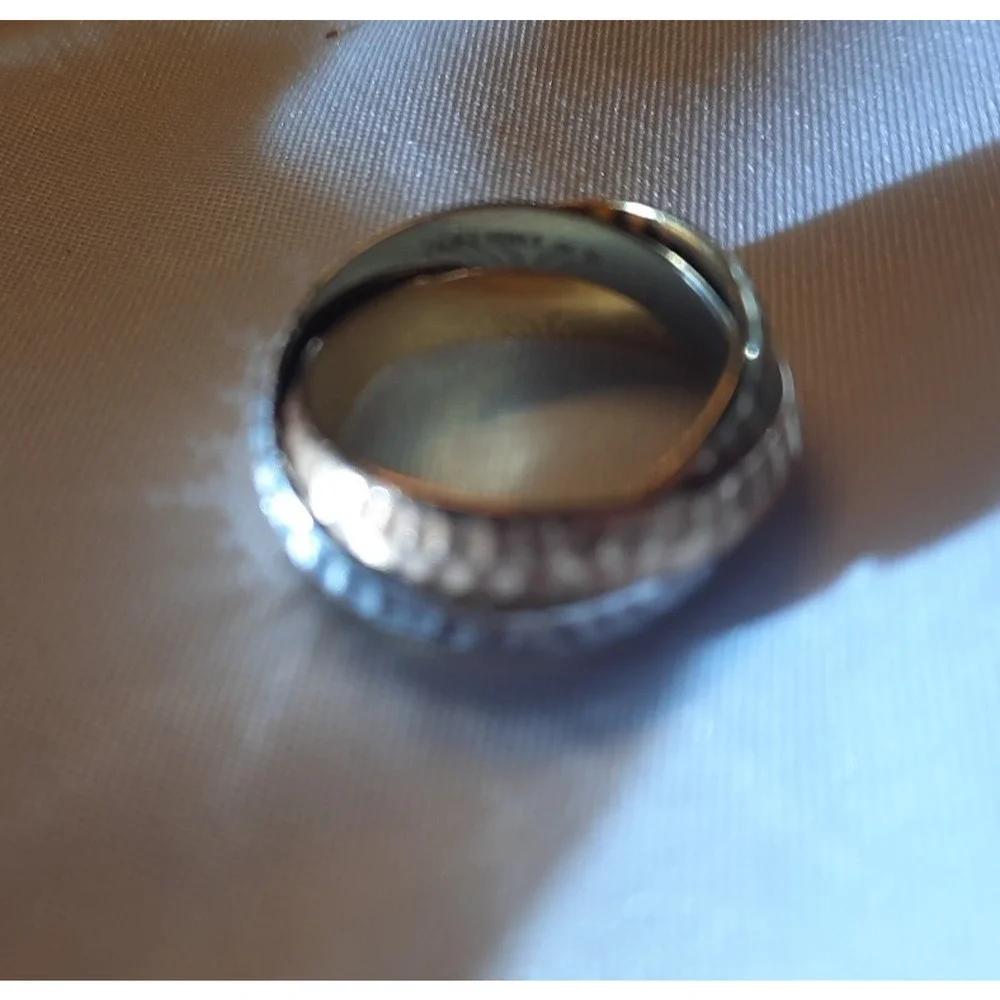vtg 14K Gold Tri-Color Infinity Ring 6.4g size 5.5 matte dull finish beveled